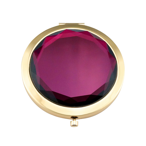 China Supplier of Purple Crystal Glass Compact Mirror in Bulk