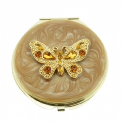 Crystal Butterfly Compact Mirror