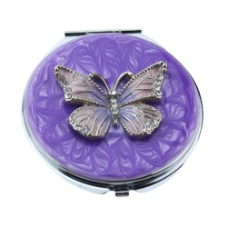 Purple Butterfly Compact Mirror