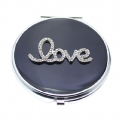 Crystal Love Compact Mirror Wedding Favor