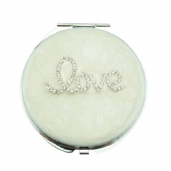 Ivory Love Compact Mirror Wedding Favor