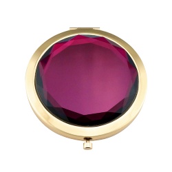 Purple Crystal Glass Compact Mirror